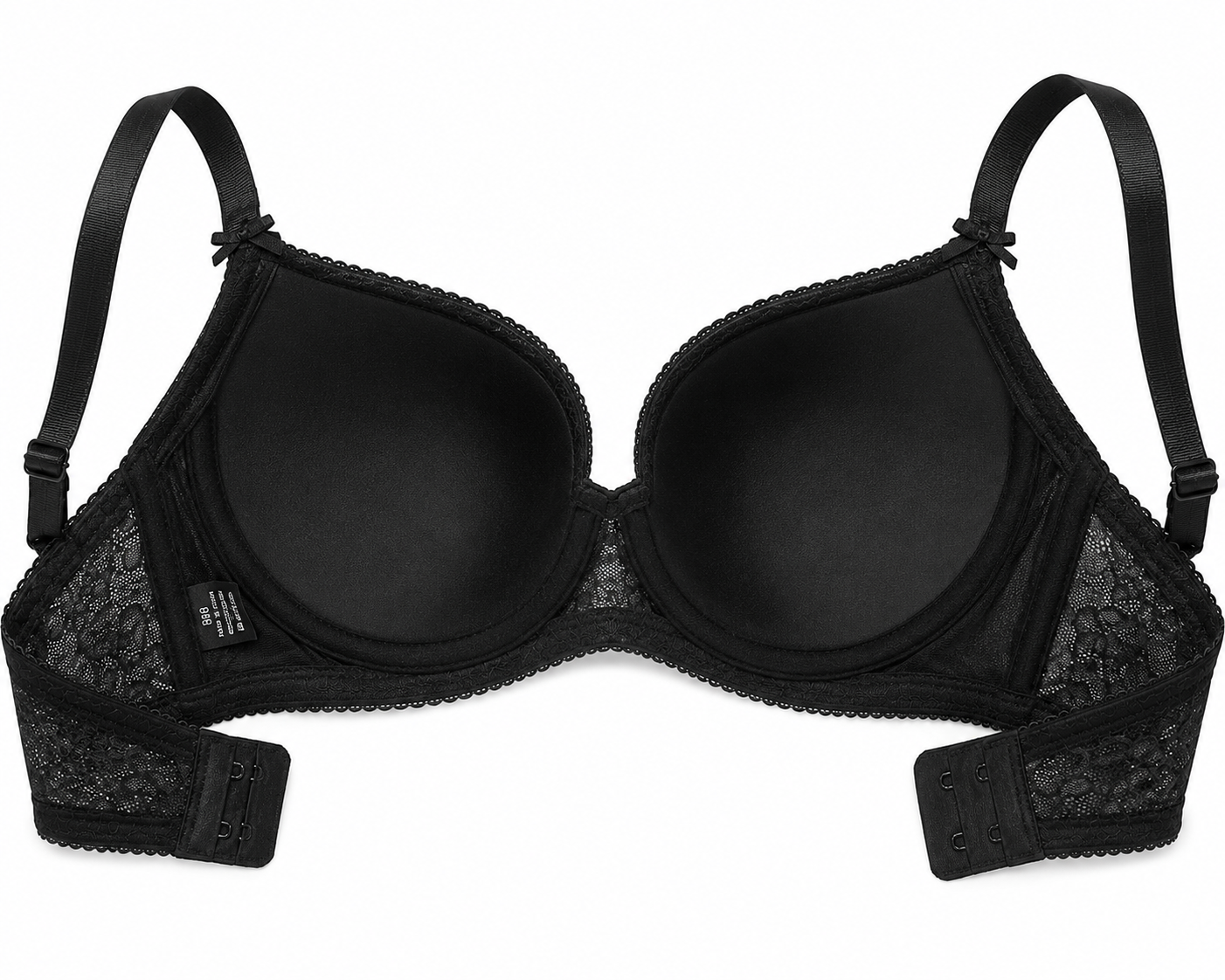Black Floral Lace Full Coverage Bra – Medium