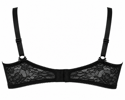 Black Floral Lace Full Coverage Bra – Medium