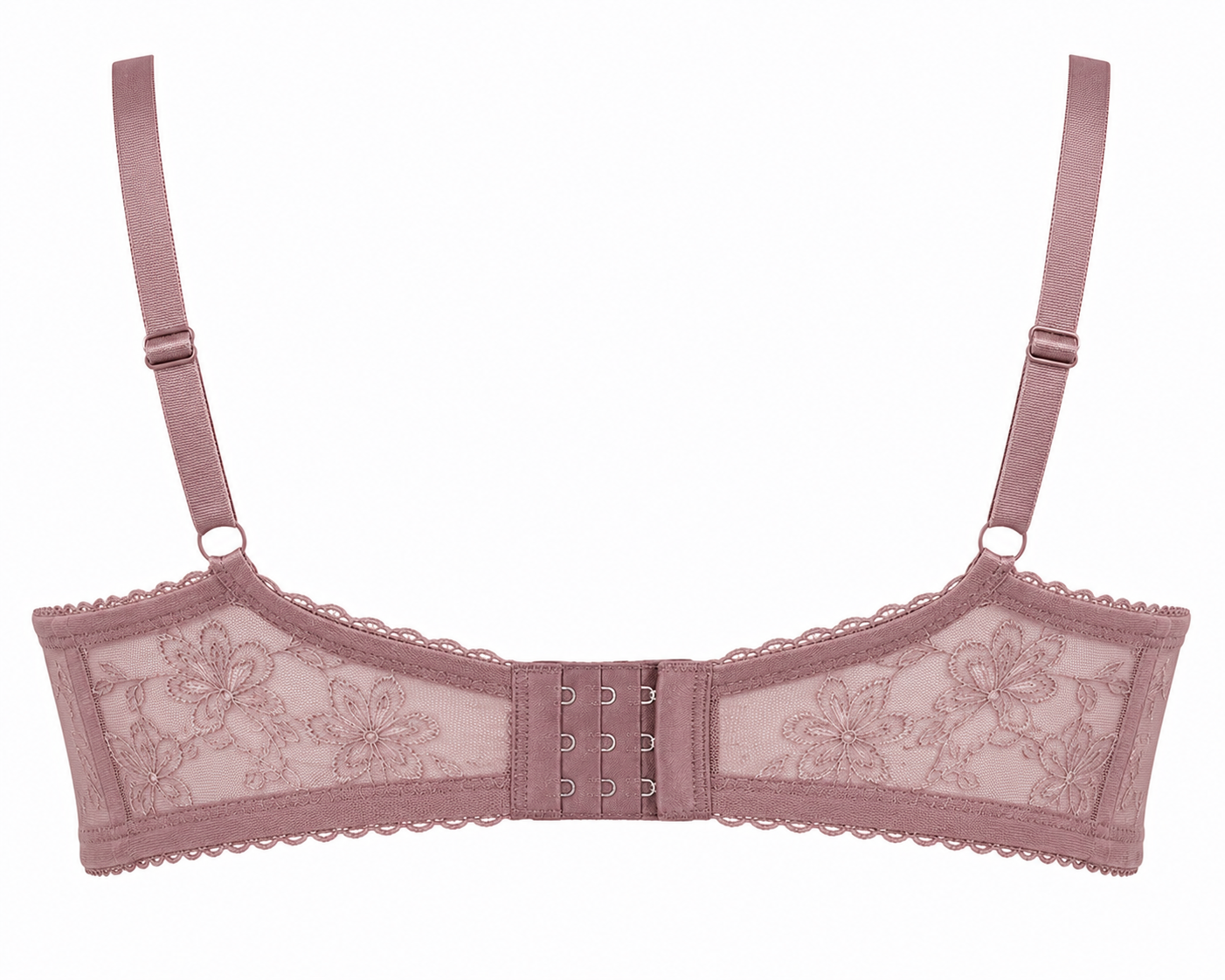 Dusty Rose Embroidered Lace Bra – Medium