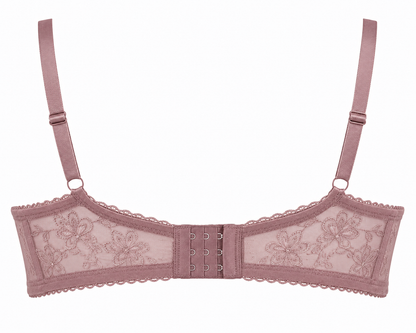 Dusty Rose Embroidered Lace Bra – Medium
