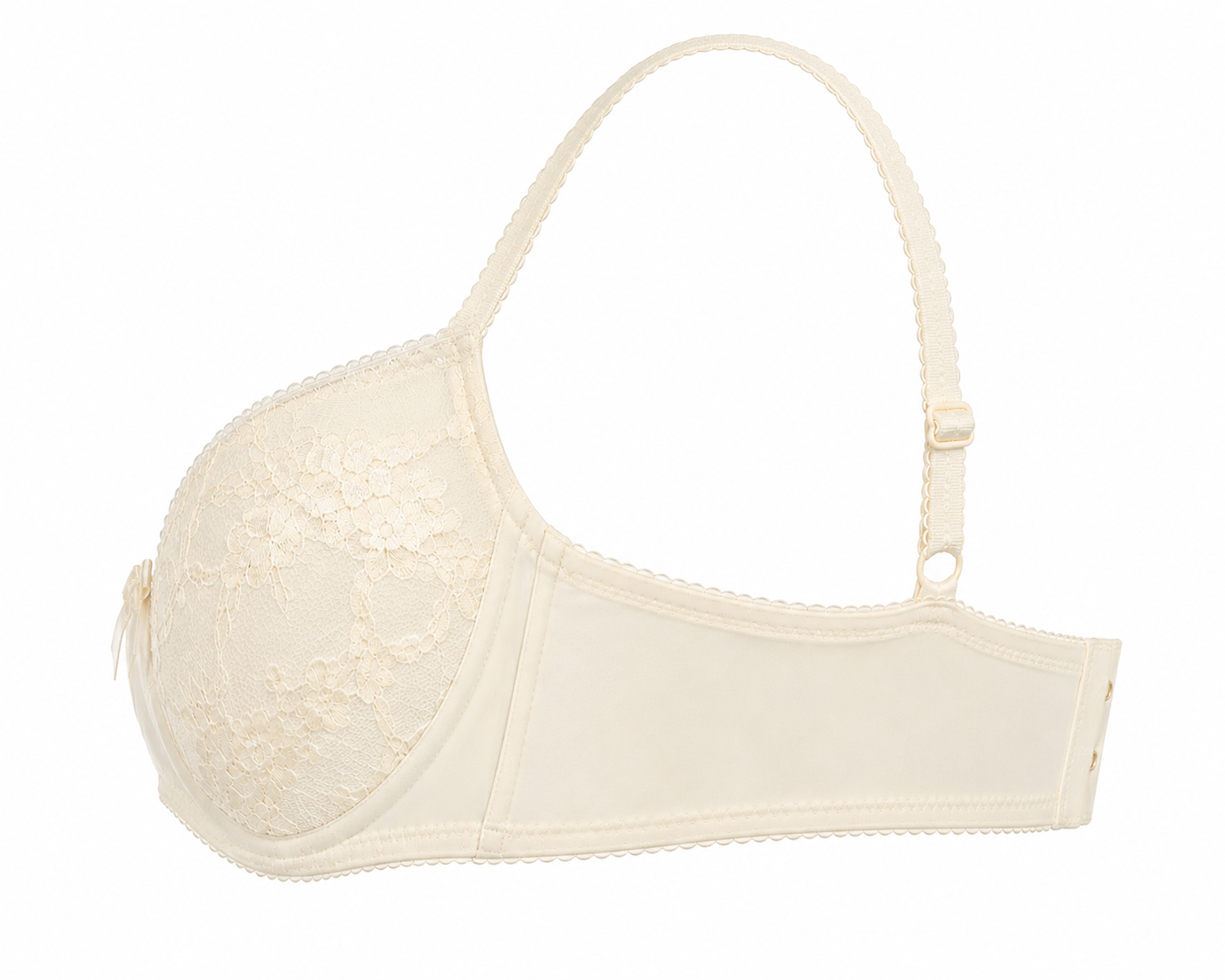 Ivory Floral Lace Underwire Bra – Medium